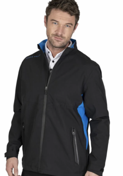 Island Green Igjkt2100 Waterproof Stretch Jacket - Black / Turquoise