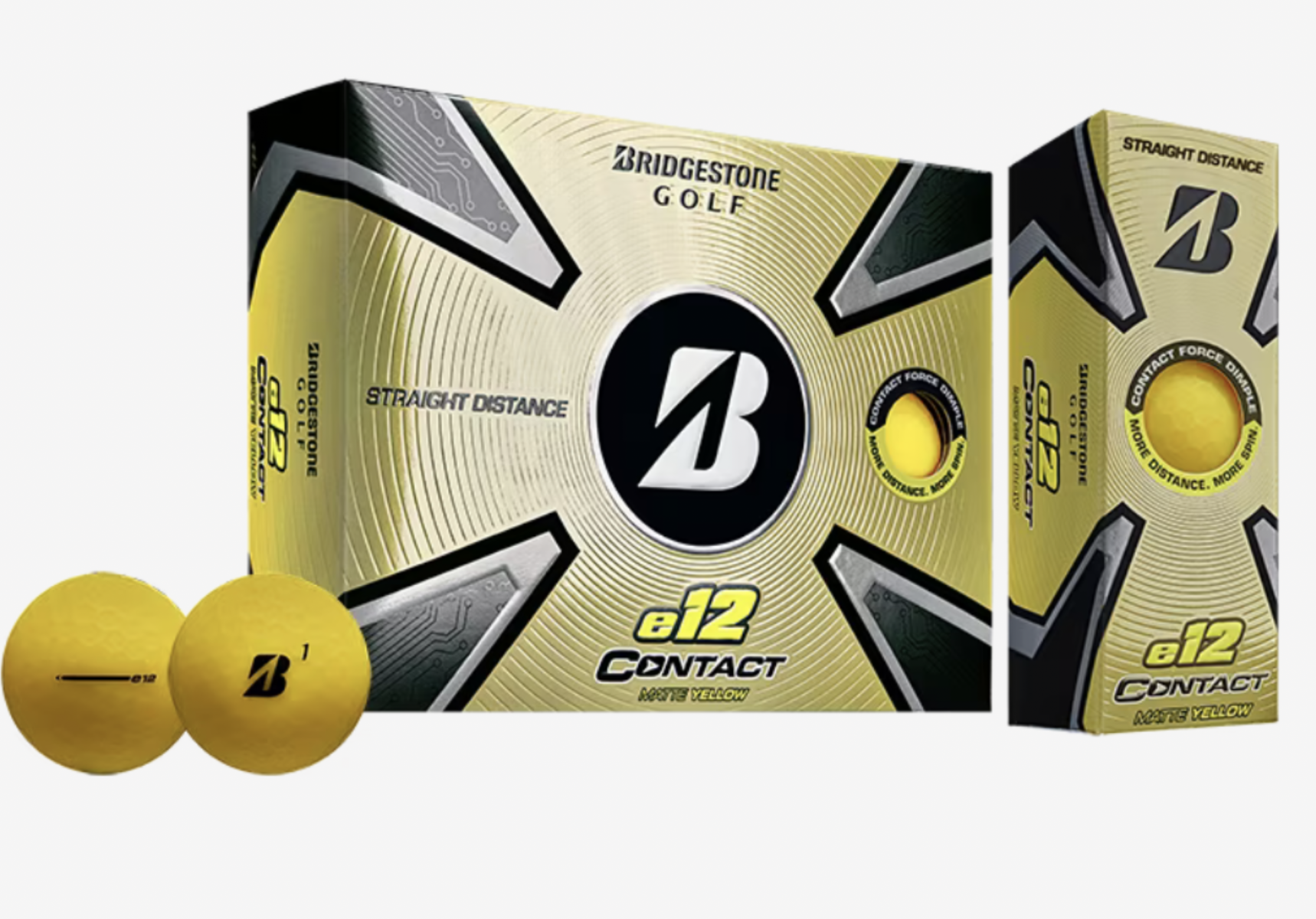 Bridgestone E12 Soft 2023 Matte Yellow Golf Balls - (1 Dozen ) New