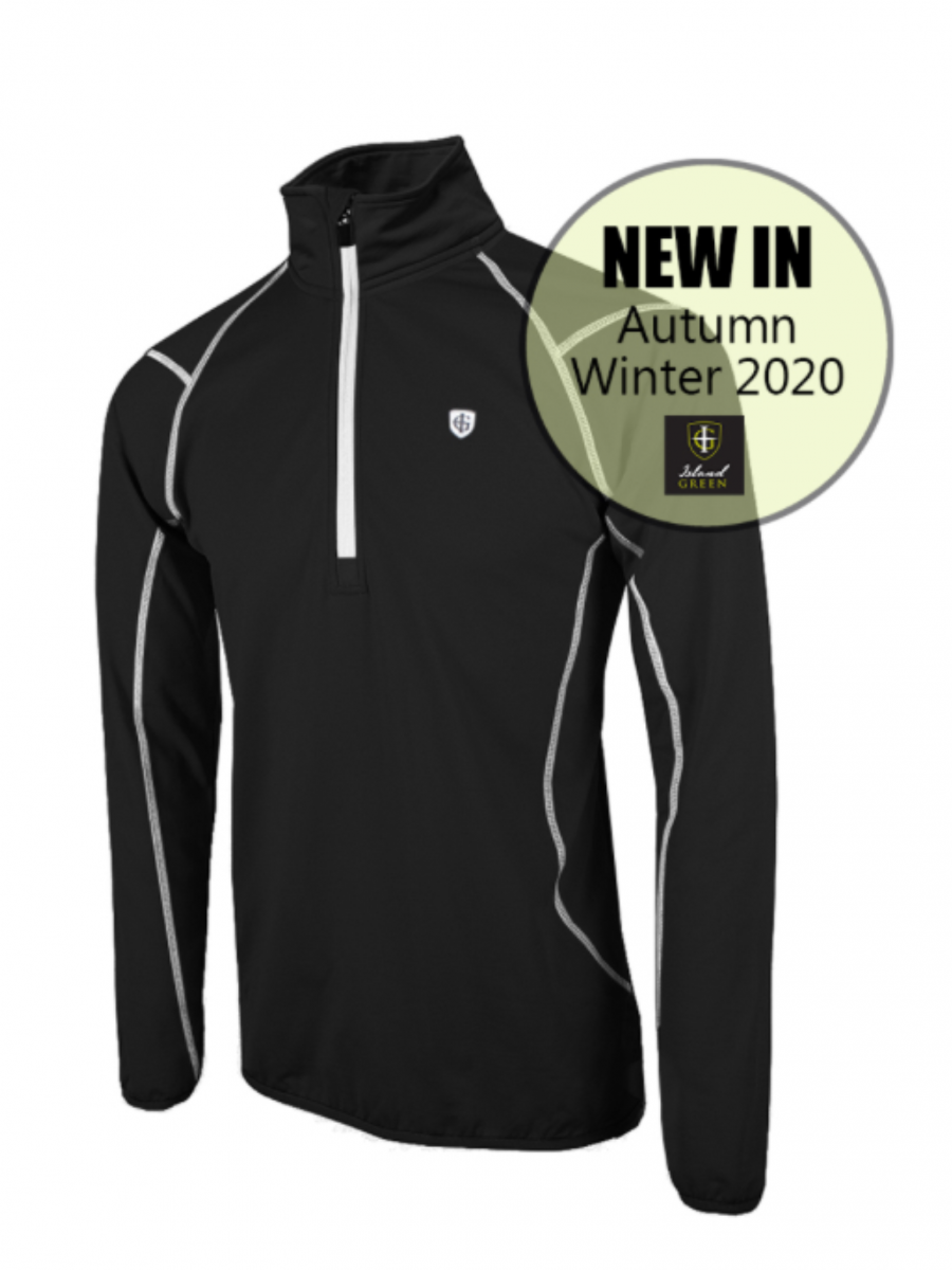 Island Green Contrast Stitich Zip Top Layer